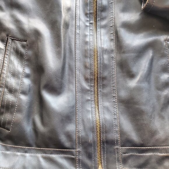 Tommy Hilfiger Men's Faux Leather Bomber Style Jacket - Medium - Dark Brown NWTS - Picture 8 of 9